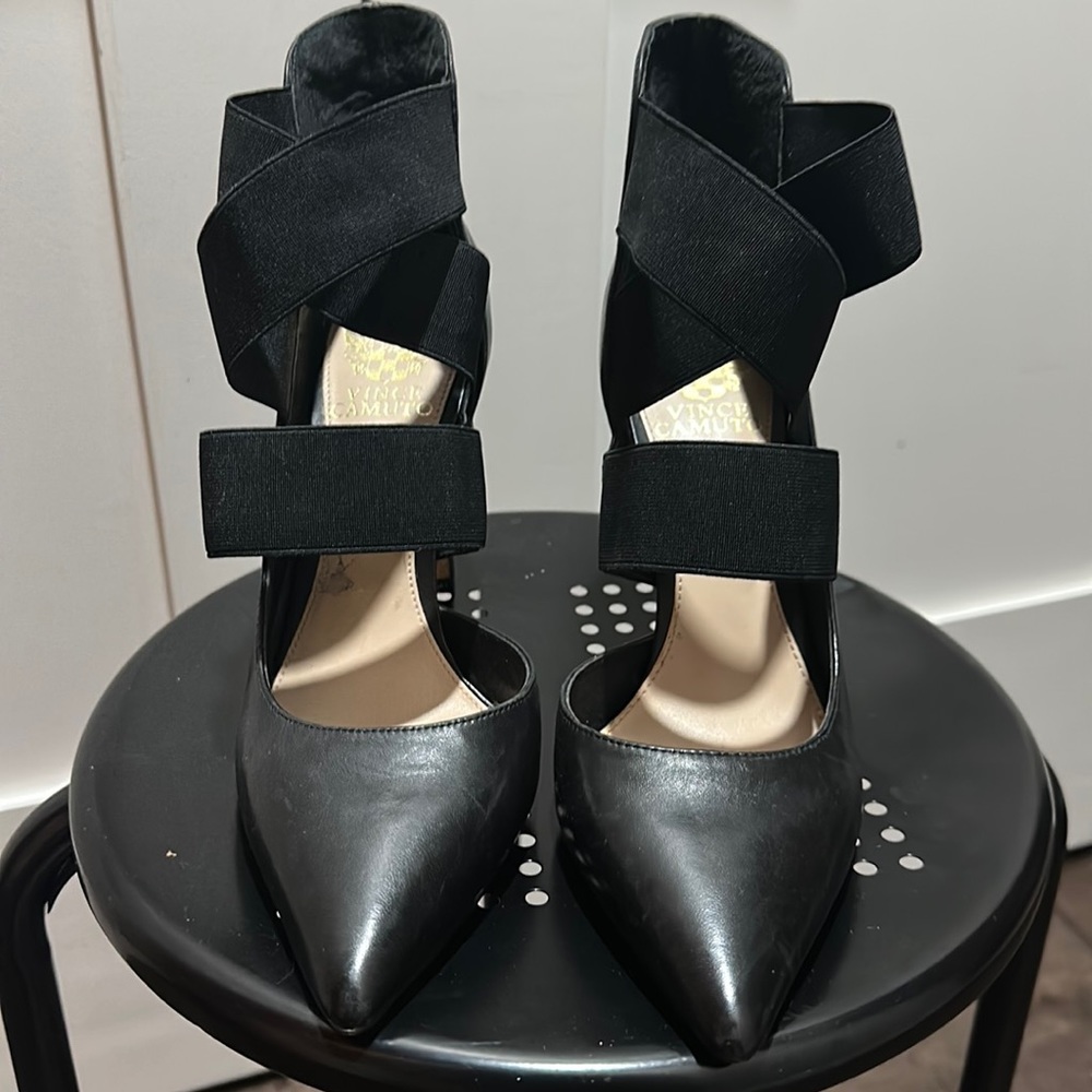Vince Camuto Strapped Black Heels